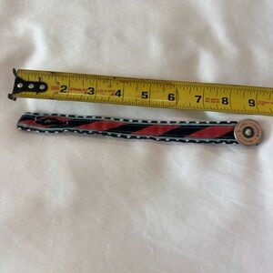 Kiel James Patrick Striped fabric Bracelet with metal button closure